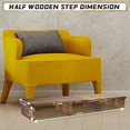 39IN Long Wooden Step Stool for Elderly, Half Wooden Riser Step Stool