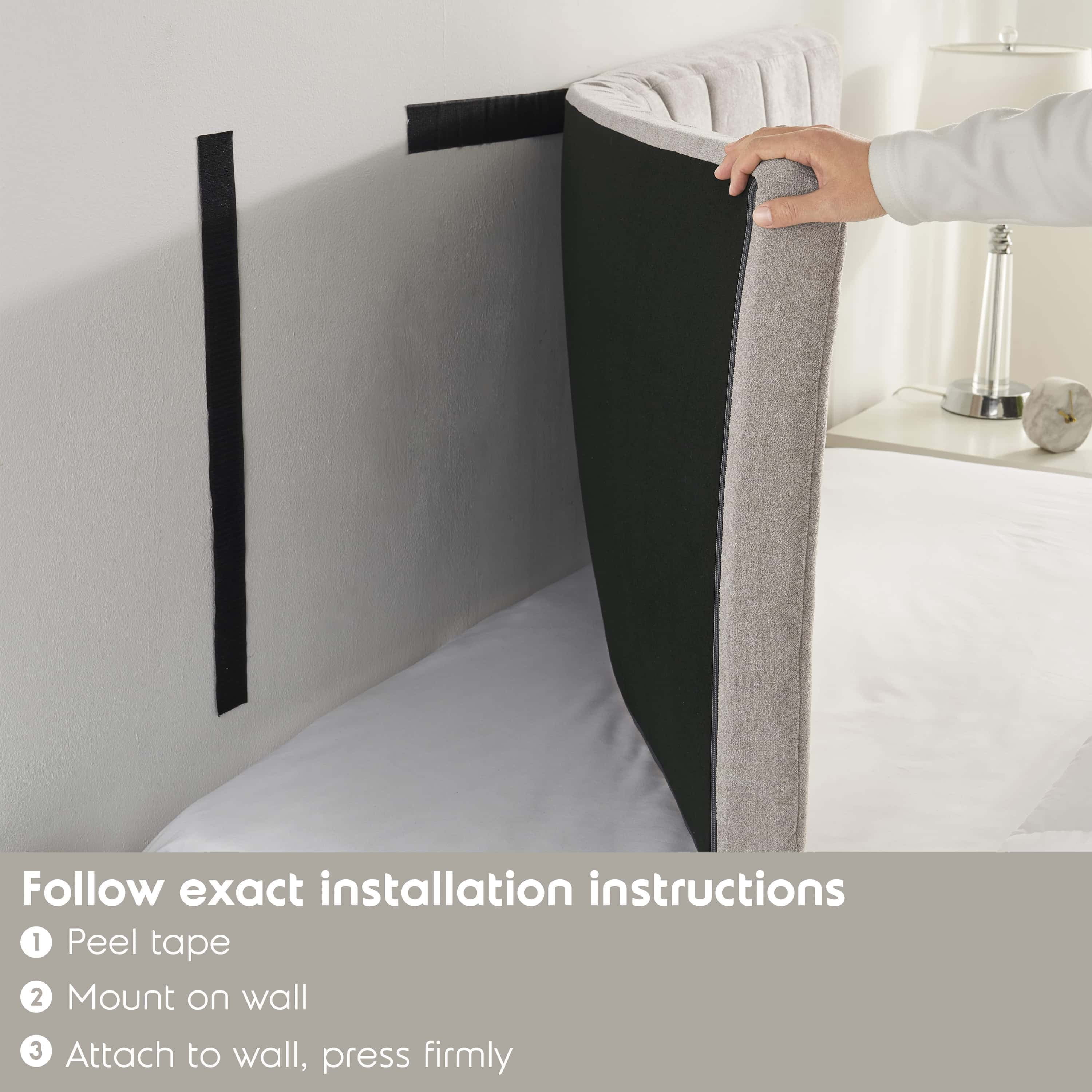 Lammlaoe Twin Headboard, Upholstered Wall Mounted, Peel and Stick Installation, Sound Reducing 3D Panel Design, Easy Assembly, Silver