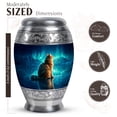 thumbnail image 2 of JAGASY Cat Funeral Keepsake Urn for Ashes, Blue Small Urns for Human Ashes, Northern Lights & Ice Mountain Decorative Urns for Siblings, Green Miniature Tiny Urn for Brother, (3 Inch), 2 of 7