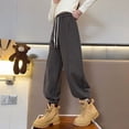 thumbnail image 2 of RUTAYY Toddler Girls Pants Solid Color Tapered Pants Sweatpants Casual Active Joggers For 4-12 Years Trouser Soft Infants Pants, 2 of 5