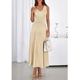 thumbnail image 6 of PRETTYGARDEN Women's Summer Casual Dresses Spring Sleeveless V Neck Midi Business Work A Line Pleated Cocktail Dress, 6 of 9