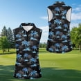 thumbnail image 3 of KUIFORTI Blue Palm Tree Matching Golf Shirts for Couple Quarter Zip Golf Tennis Tank Top Quick Dry Athletic Sleeveless Shirts Racerback Design Machine Washable Lapel Design, 3 of 6