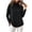 Black, variant on Women Double Face Thermal Patchwork Mock Neck Thick Base Versatile Fall Tops