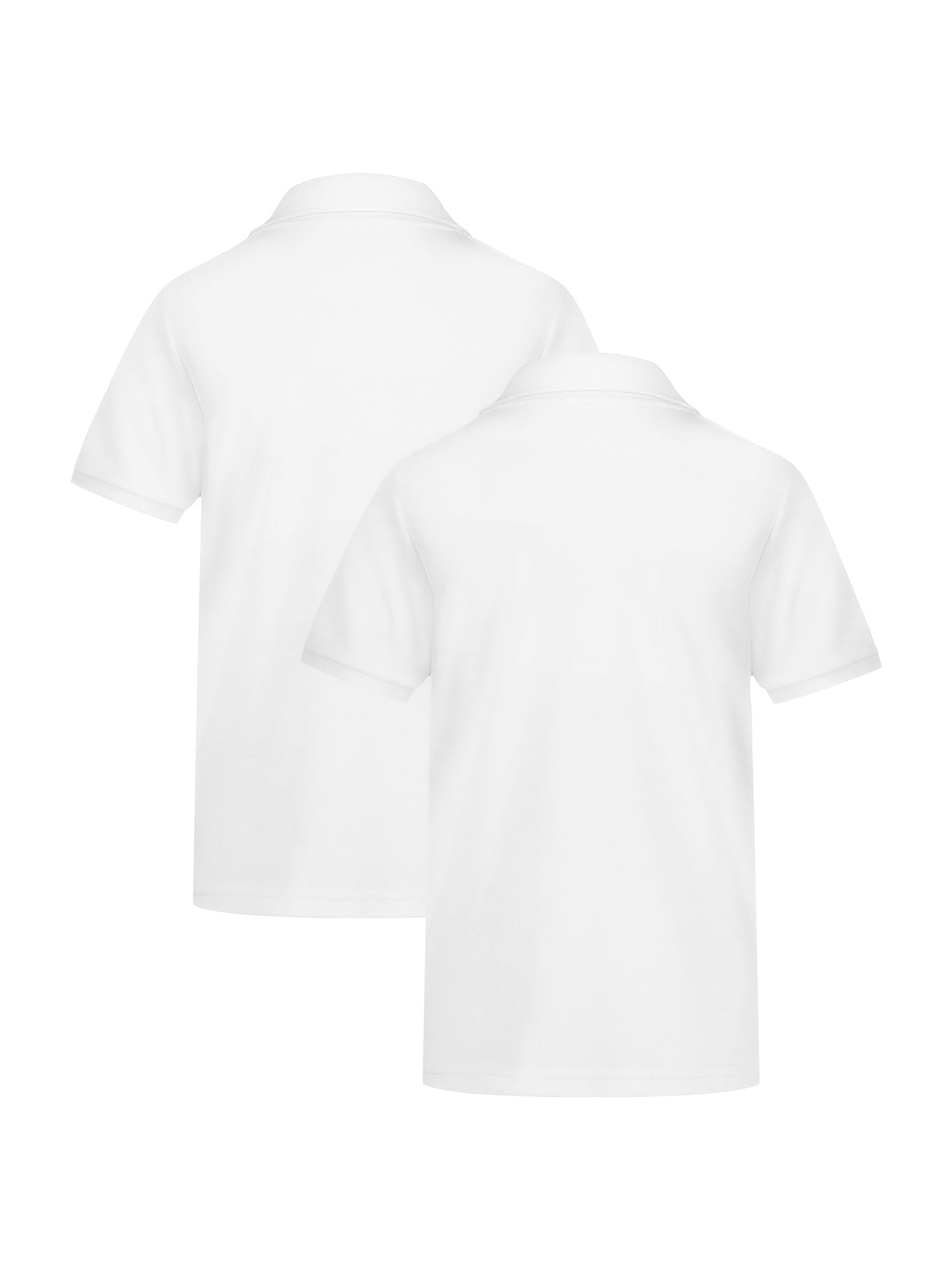 Wonder Nation Girls School Uniform Short Sleeve Performance Polo Shirt, 2-Pack, Sizes 4-18