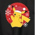 thumbnail image 3 of Pokémon - Pikachu Santa Hat - Youth Crewneck Fleece Sweatshirt, 3 of 5