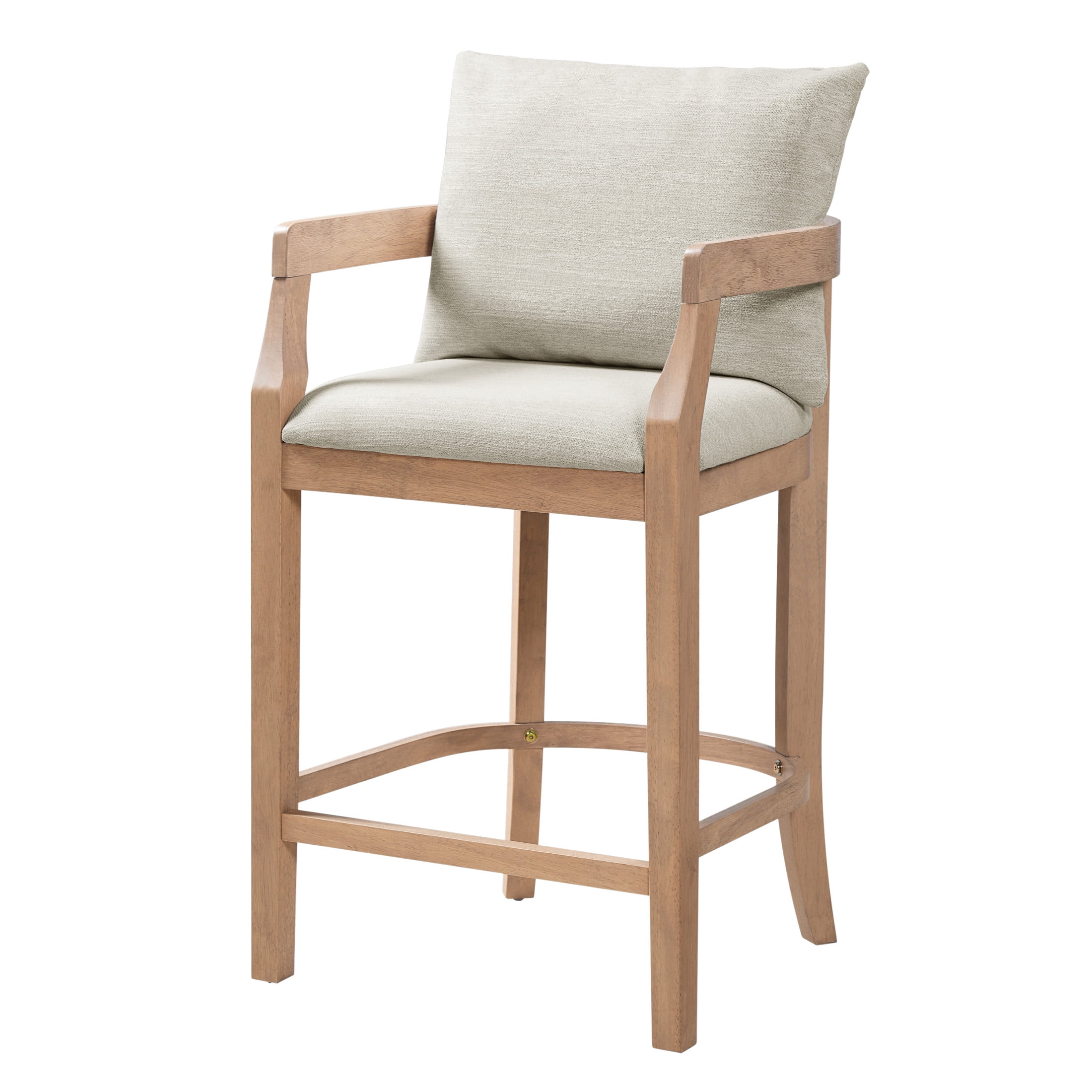 Christopher Knight Home 33" Scandinavian Bar Stools, Counter Height Stools with Arms Set of 2, Natural