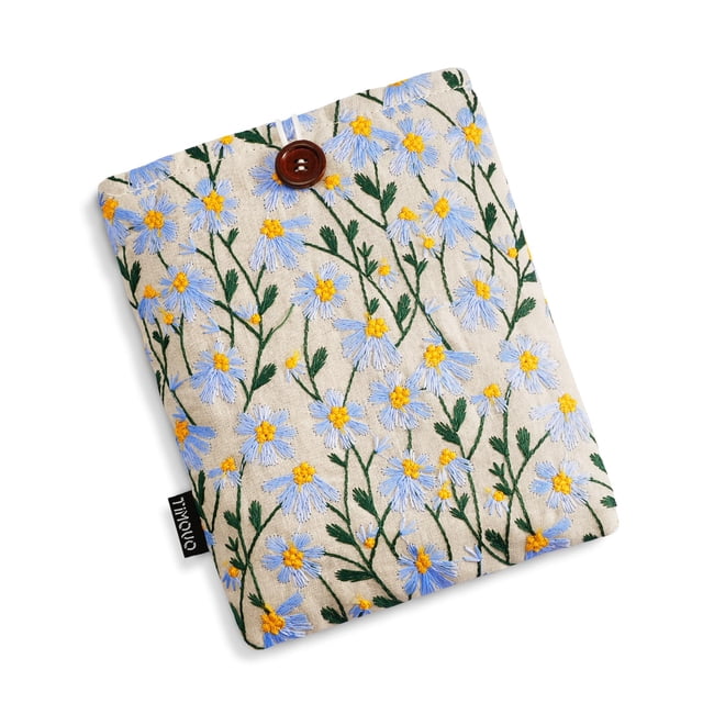 Funda tipo sleeve TiMOVO para e-reader de 6-7" con bordado de margaritas