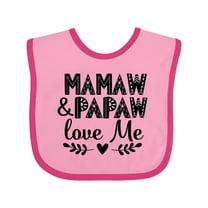 Inktastic Mamaw and Papaw Love Me Grandchild Boys or Girls Baby Bib