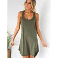 thumbnail image 1 of Robes pour Femmes Décontractées Col en U Sans Manches Mode Été Fête Ample Robe Cami Ligne A, 1 of 6