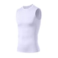thumbnail image 3 of UVEASISHA Men's Compression Sleeveless Shirt Moisture Wicking Quick Dry Workout Tank Tops Solid Color Breathable Athletic Undershirts for Training White XL, 3 of 10