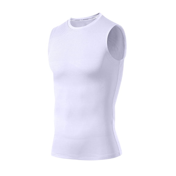 Mens Compression Shirt Muscle Tank Top Slimming Body Shaper Sleeveless Workout T-Shirt Fitness Bodybuilding Slim Fit Performance Stretchy Quick Dry Athletic Base Layer Summer Training Vest