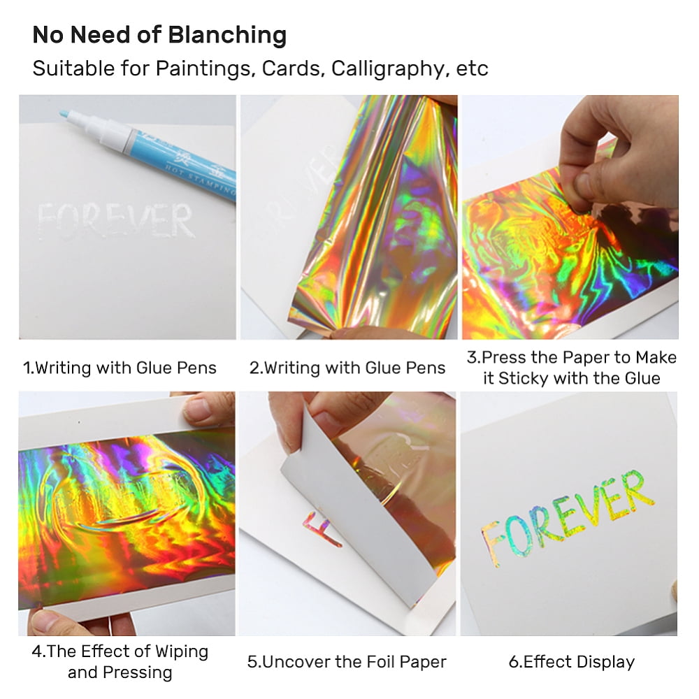 A4 Hot Stamping Foil Paper Transfer Foil Paper Elegance Laser Printer Craft Paper Mixed Color 28.5x21.1cm 60sheets/bag