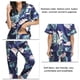 thumbnail image 4 of Pijamas de dos piezas para mujer, conjunto de pantalón superior de manga corta sedosa, cuello en V, botones, moda de verano, ropa de dormir, 4 of 5