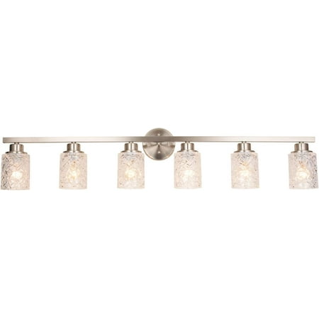 

JSTCL 41.3 Vanity Lights6 Light Wall LightingBrushed Nickel Finish Bathroom Lights Over MirrorBathroom Lighting AL9082-W6