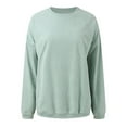 thumbnail image 4 of Corduroy Sweatshirts for Women 2025 Fall Winter Long Sleeve Crewneck Plain Basic Sweatshirt Pullover Tops, 4 of 6