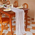 thumbnail image 6 of White Cheesecloth Table Runner Wedding Vintage Gauze Sheer Table Decor Dining Party Banquets Arch Overlay Draping Cake Decor, 6 of 6