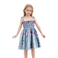 thumbnail image 1 of Robe Fille Bébé Été Imprimé Floral Robe à Bretelles Légère Décontractée avec Attaches Réglables pour Plage Robes Enfants Marine 18 Mois-24 Mois, 1 of 6