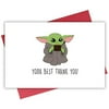 Adorable Thank You Card, Star Wars Thanks Card, Yoda Best Thank You, The Mandalorian Card
