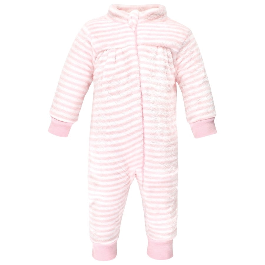 Hudson Baby Unisex Baby Fleece Jumpsuits, Coveralls, and Playsuits, Navy Rose, 0-3 Months