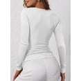 thumbnail image 5 of ANRABESS Women's Long Sleeve Shirts Fall Henley Top Soft Ribbed Knit Button Up Slim Fitted T-Shirts Layering Basic Tee Trendy Casual Going Out Fall Outfits Fashion Clothing White Medium, 5 of 9