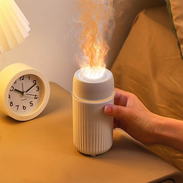 Feltree Flame Humidifier, Portable-Noiseless Aroma Diffuser for Home, Office Or Yoga Oil Diffuser with No-Water Auto-Off Protection
