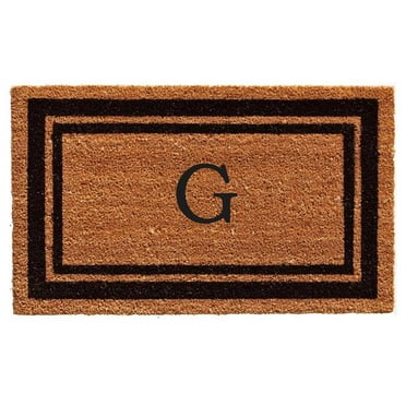 Calloway Mills Black Border 18" x 30" Monogram Outdoor Doormat (Letter H)