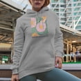 thumbnail image 2 of Distressed No Rain, No Flowers - Botanical Boho Flowers Art Merch Gift, Heather Grey Hooded Sweatshirt or Hoodie, Medium, 2 of 5