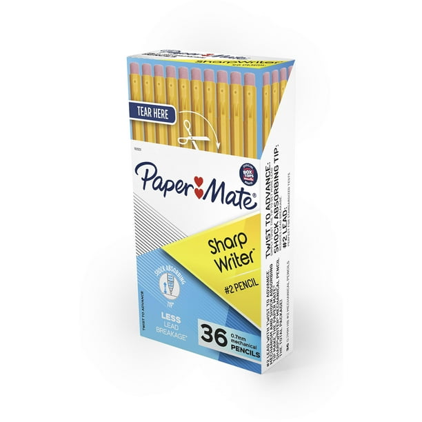 Paper Mate SharpWriter Mechanical Pencils, 0.7mm, HB 2, Yellow, 36