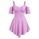 thumbnail image 1 of Talla grande hombro frío roto irregular camiseta Rosegal  Camisetas tallas grandes, 1 of 5