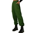 thumbnail image 2 of Innerwin Jogger Pants With Pockets Women Trousers Sports Solid Color Lounge Sweatpants Dark Green M, 2 of 4