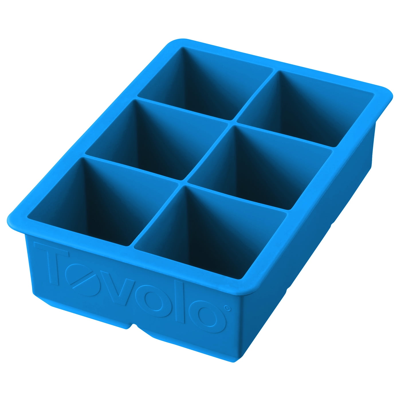Tovolo King Cube Jumbo Silicone Ice Cube Tray, Ice Blue