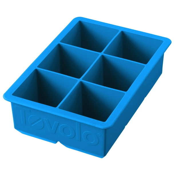 Tovolo King Cube Jumbo Silicone Ice Cube Tray, Ice Blue