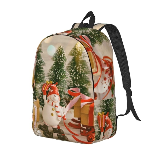 Balery Holiday Christmas Stars Mochila Clásica Impresa Básica para Viaje, Mochila Escolar Resistente al Agua, Mochila de Lona con Correas Ajustables-Medium