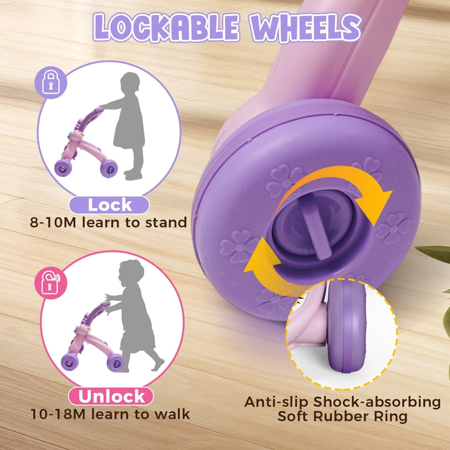 Aijohnny Baby Walker Toys,Push Walker for Boys & Girls Learning , Early Educational Toys for Kids , Birthday Gifts for Toddler 6-18 Months