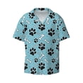 thumbnail image 6 of Kdxio Men's Hawaiian Shirt for Men Short Sleeve Shirt Cute Dog Footprints Summer Casual Holiday Beach Button Down T-Shirts, 6 of 7