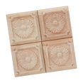 thumbnail image 2 of Lot de 4 appliques à carreaux sculptées non peintes pour décoration de meubles (C), 2 of 4