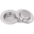 thumbnail image 1 of 2pcs Kitchen Bathroom Sink Strainer, Stainless Steel Drain Filter, Prevent Clogging, Large Wide Rim Outer Diameter 4.5 Inch/11.3cm (Large Size), 1 of 4