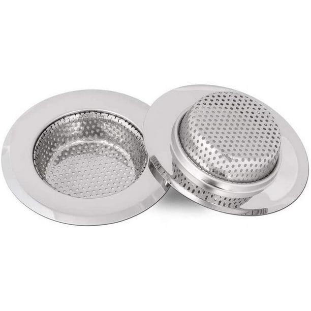 2 filtros para fregadero de cocina, filtro de acero inoxidable, rejilla para fregadero (grande)