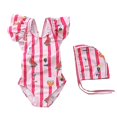 thumbnail image 1 of 2-8y Girls Swimwear One Piece Children's Swimsuit With Hat R, 1 of 5