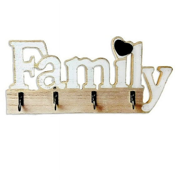 Wooden Home Decoration Key Holder,Self Adhesive or Drilling Key Rack,Key Hook Wall Mounted,Key Holder for the Home White