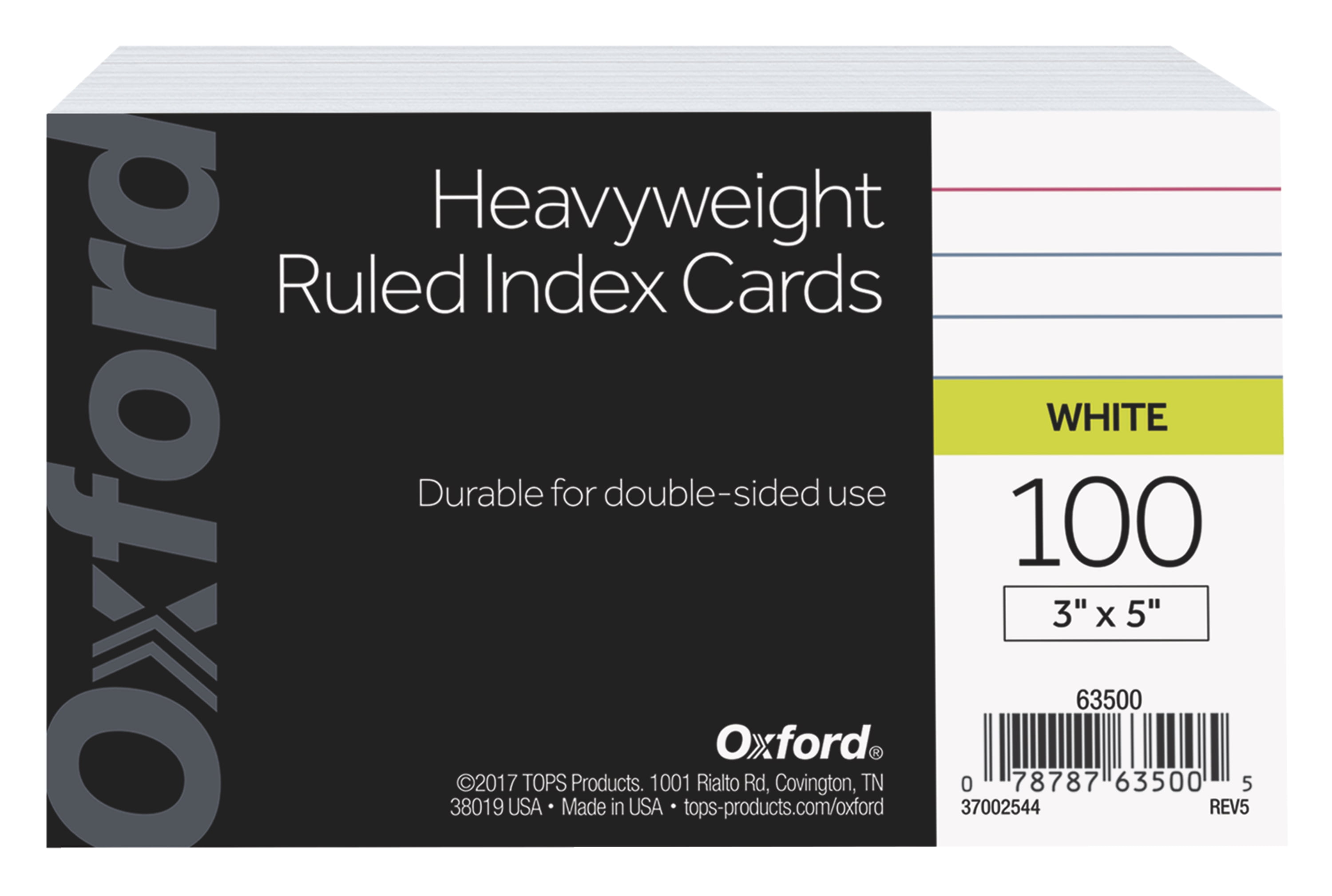 Oxford Ruled Heavyweight Index Cards, 3 x 5 inches, 100 Pack, White -  Walmart.com
