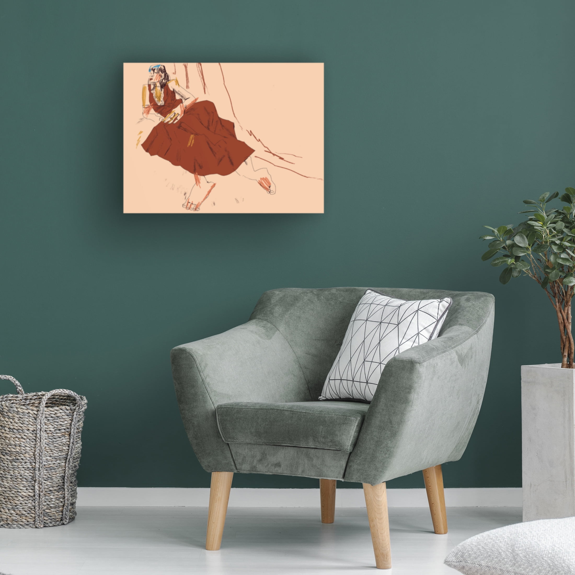 Trademark Fine Art Francesco Gulina  Girl Lying On A Sofa Canvas Wall Art