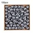 thumbnail image 2 of Zhaomeidaxi 100Pcs Round Plaid Beads Wooden Beads for Crafts Rustic Round Wood Beads for Home Plaid Decor Fall Garland Christmas DIY Craft, 2 of 7