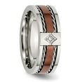 thumbnail image 5 of Chisel Stainless Steel Brushed and Polished Brown IP-plated .02 Carat Diamond 8mm Band, 5 of 8