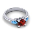 thumbnail image 3 of Diamond-Capitals 2.50 Carat Elegant Round Cut Garnet & Blue Topaz Gemstone Ring for Birthday Gift 18K White Gold Size 10, 3 of 8