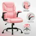 thumbnail image 4 of JONPONY Big and Tall Office Chair Wide Seat Ergonomic Computer Desk Chair High Back Executive Leather Chair Adjustable Task Chair Lumbar Back Support 9 Hours Heavy Duty Design,Pink, 4 of 14