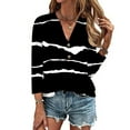 thumbnail image 2 of Enjoytime Blouse Tops for Women Trendy 3/4 Sleeves Loose Tunic Tops Lightweight Pullover V Neck Button Plus Size Women's Shirt Tops, 2 of 5