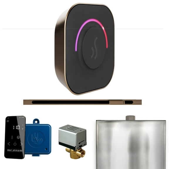 Mr Steam ButlerTouch Steam Shower Pkg w/TempoTouch Control and Linear Steamhead in Nouveau Bronze