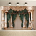 thumbnail image 3 of Luxurious Baroque Style Party Backdrop Elegant Green Golden Curtain Decorations for Weddings Photography Background Baroque Style Banner Wedding Bridal Party Photo Booth Props, 3 of 6