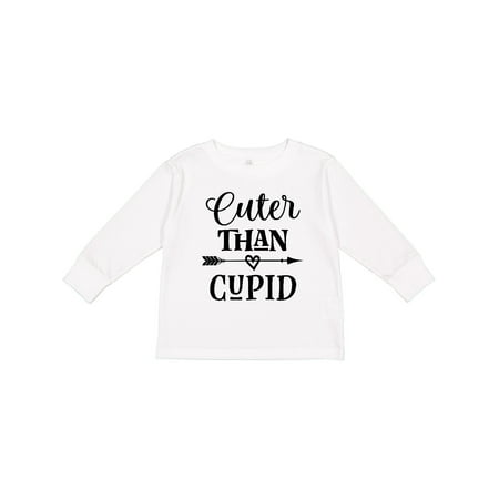 

Inktastic Valentines Day Cuter Than Cupid Gift Toddler Boy or Toddler Girl Long Sleeve T-Shirt